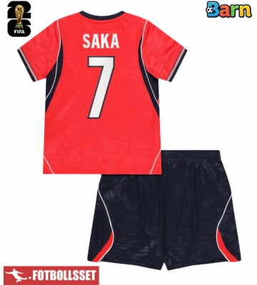 England Bukayo Saka #7 Bortatröja Barn VM 2026 Kortärmad (+ Korta byxor)